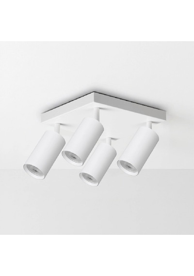 Riolıght Modern Beyaz Kare 4xgu10 Hareketli Başlık Led Spot Avize Ampul Dahil 30cmx30cm