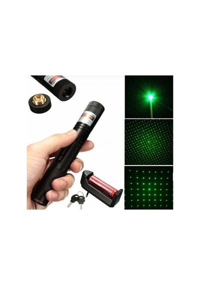 Lazer Ultra Güçlü 2 Modlu Işık 1000 Mw Siyah