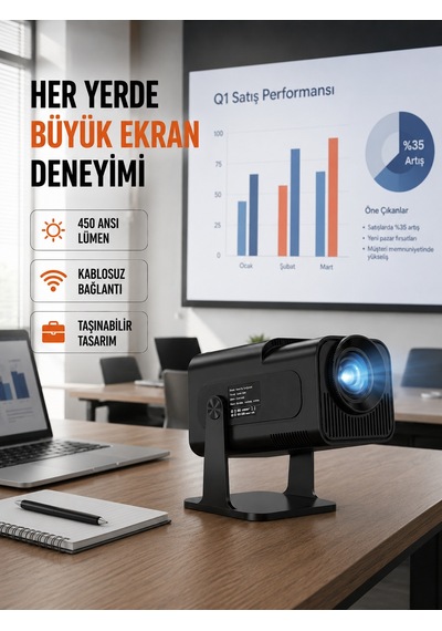 Wifi6 Ve Bluetooth 5.4 Destekli Led Projektör - Hcs350pro Yeni Nesil Diğer