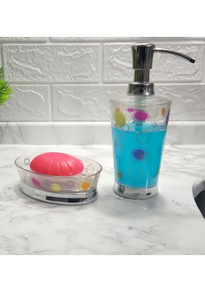 Sıa 2 Li Banyo Seti.Renkli Halkalı Model.Akrilik Diğer