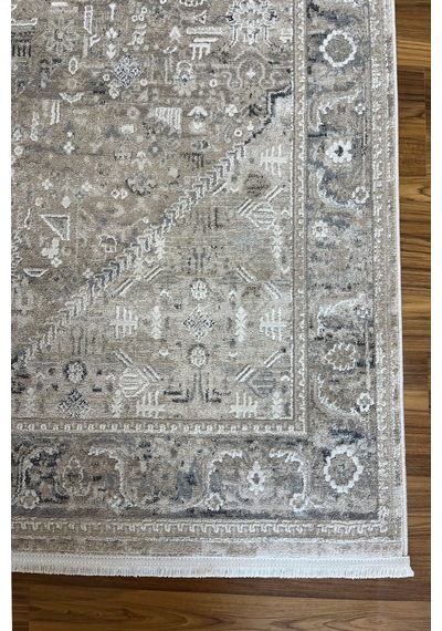 Vintage Halı Kalın Modern Dokuma Salon Oturma Odası Mutfak Halısı Antialerjik Gri Beyaz 12500bej