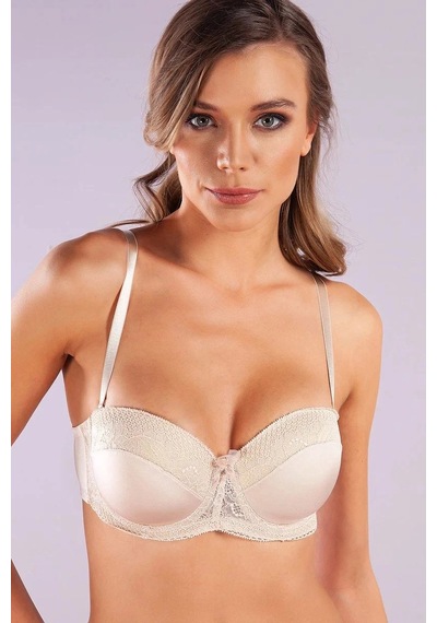 Gala Balconette Foam Cup Lace Bra, Ten Konforlu Ve Şık Sütyen, Strapless Çok Renkli