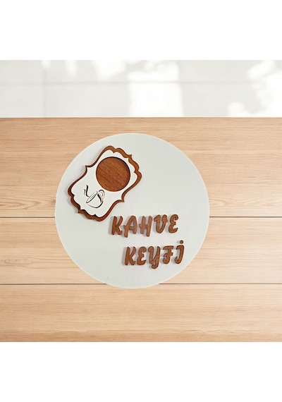 Ahşap 'kahve Keyfi' Sunum Tepsisi Ahşap