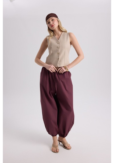 Mai Collection Mai Studios Co. Velora Bordo Poplin Şalvar Pantolon Bordo