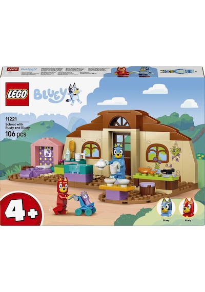 LEGO® Bluey Rusty ve Bluey ile Okul 11221 - 4 Yaş ve Üzeri Çocuklar için Aksesuarlar İçeren Oyuncak Yapım Seti (106 Parça)