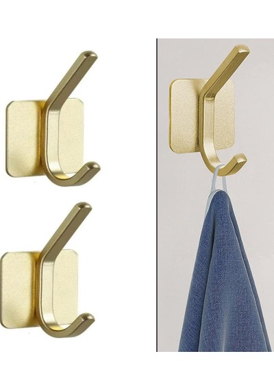 Yapışkanlı Metal Banyo Mutfak Eşya Havlu Vb. Ürün Askılığı Siyah -al4618 2 Adet Siyah Çok Renkli