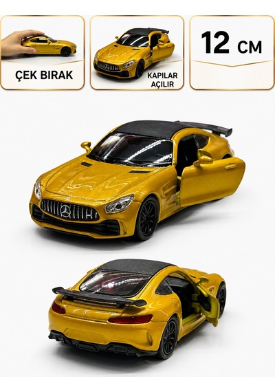1:36 Ölçek Mercedes Amg Gt Metal Model Araba - Sarı