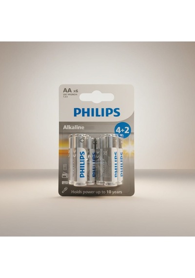 Philips 4+2 Kalem Pil Alkaline Aa