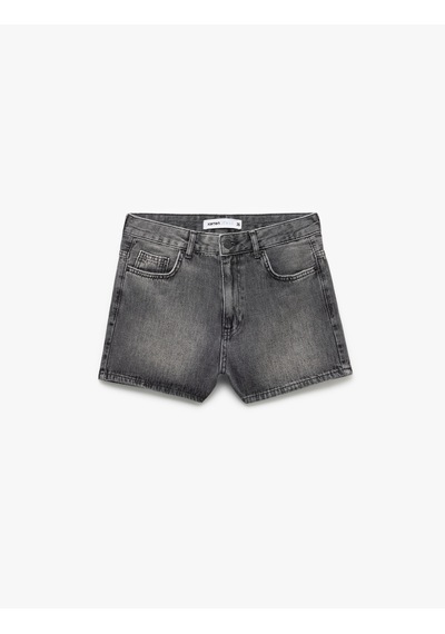 Koton Cepli Kesik Detaylı Pamuklu Denim Şort Antrasit 5sal40342md Antrasit