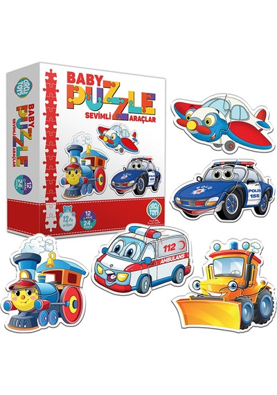 Baby Puzzle Sevimli Araçlar 2 Adet