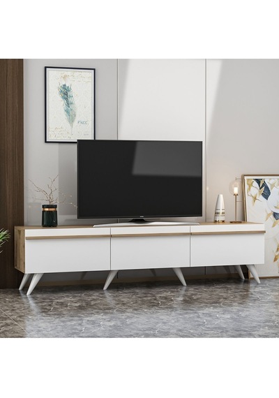 Valentina Tv Ünitesi Beyaz - Çırağan Beyaz-safir Meşe