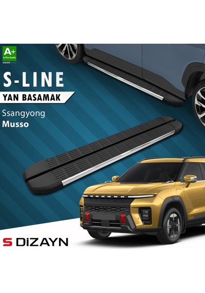 S-dizayn Ssangyong Musso Elektrikli S-line Krom Yan Basamak 223 Cm 2025 Üzeri A+ Kalite
