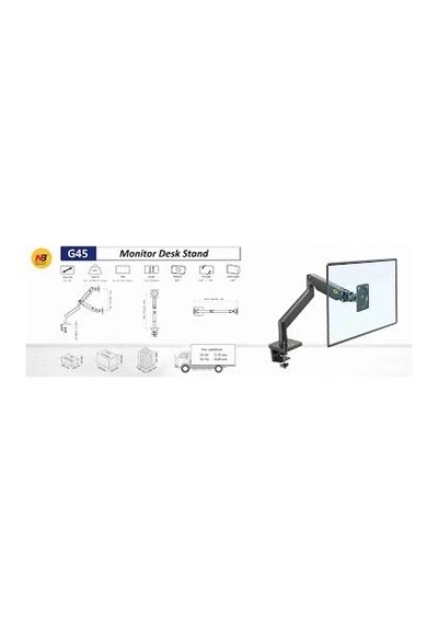 Hpy Pazar Nb G45 22 40" 3 15 Kg Ekranlar İçin Masaüstü Amörtisörlü Monitör Tutucu