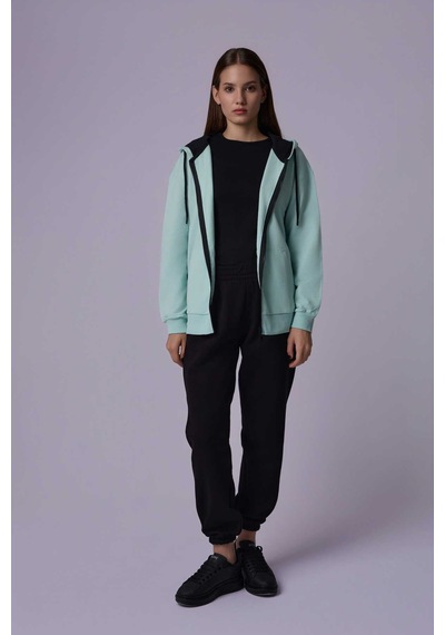 Defys Defy S Kadın Oversize Kapüşonlu Fermuarlı Cepli Sweatshirt Su Yeşili - 527346818 Su Yeşili Defys Defy S Kadın Oversize Kapüşonlu Fermuarlı Cepli Sweatshirt Su Yeşili - 527346818 Su Yeşili