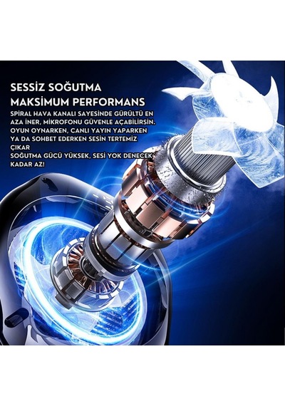 Coofbe Gösteregeli 5000 Rpm Turbo Fan Işıklı Klipsli Buz Etkili Telefon Soğutucu Radyatör Tüm Telefonlara Uyumlu