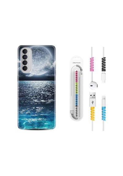 Oppo Reno 4 Pro Kılıf Kablo Koruyuculu Great Moon 1301