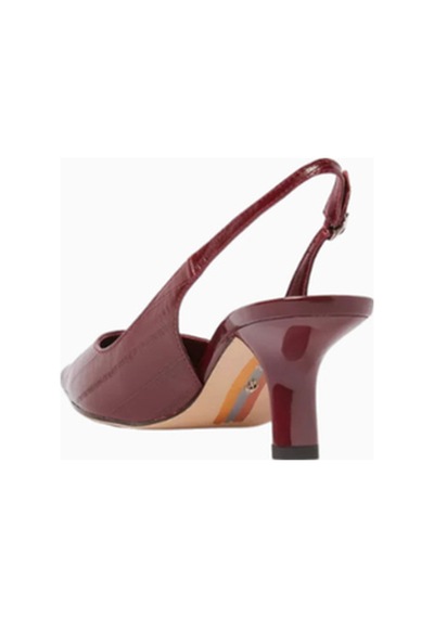 Sam Edelman Bianka 60 Bordo Nappa Deri, Alçak Topuklu Kadın Slingback Pump Topuklu Ayakkabı