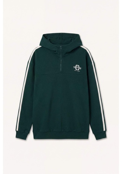 Defacto Boxy Fit Kapüşonlu Baskılı Sweatshirt F8659ax26spgn465 Yeşil-gn465