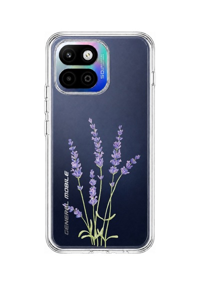 General Mobile Gm 26 One 5g Uyumlu Lavanta Çiçek Tasarımlı Baskılı Silikon Kılıf