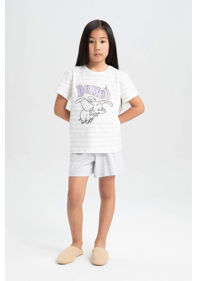 Defacto Kız Çocuk Disney Dumbo Pijama Takımı Kısa Kollu Üst Şort C1966A824SMER233 Ekru Defacto Kız Çocuk Disney Dumbo Pijama Takımı Kısa Kollu Üst Şort C1966A824SMER233 Ekru