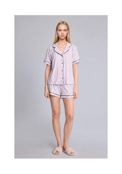 Defacto Regular Fıt Kısa Kollu 2li Softshell Açık Leylak Pijama Takımı H5043ax26aupr336 Mor-pr336