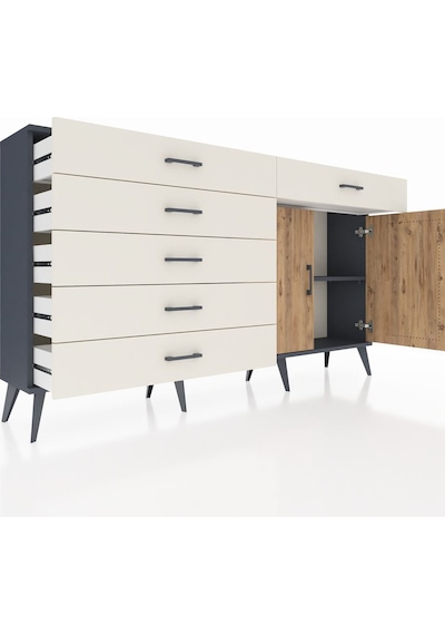 Arges Konsol Tek Raflı 6 Çekmeceli 2 Kapaklı 176x30x99 Antrasit-ç Antrasit-çam/aytaşı Arges Konsol Tek Raflı 6 Çekmeceli 2 Kapaklı 176x30x99 Antrasit-ç Antrasit-çam/aytaşı