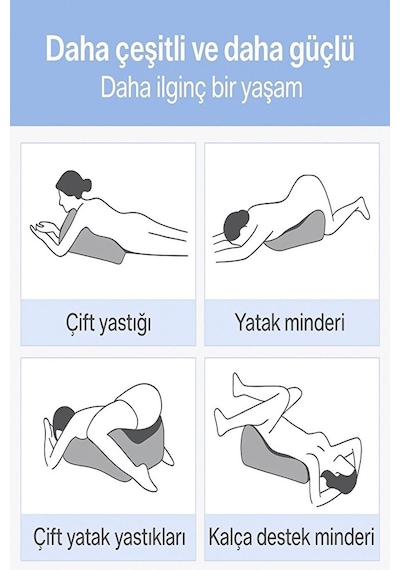 Viscora 3d Ergonomik Pozisyonlama Yastığı Çiftler İçin Konforlu Tasarım, Çok Amaçlı Destek 23x50x40 Gri