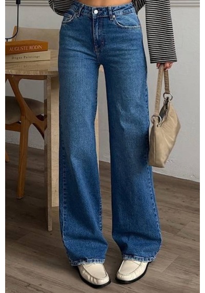 Balenbi Kadın Yüksek Bel Jean Yıkamalı Geniş Paça Palazzo Kot Pantolon 1239 - Premium Seri Orta Açık Mavi 2402 Balenbi Kadın Yüksek Bel Jean Yıkamalı Geniş Paça Palazzo Kot Pantolon 1239 - Premium Seri Orta Açık Mavi 2402