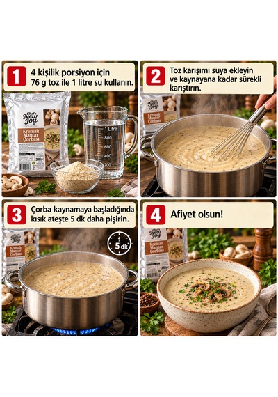Chefs New Joy Kremalı Mantr Çorbası 3 KG Creamy Mushroom Soup Hazır Çorba