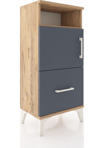 Arges Komodin 2 Raflı Tek Çekmeceli 2 Kapaklı 44x30x96 Çam-an... Çam