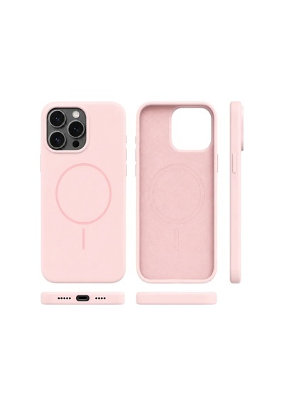 iPhone Uyumlu 16 Pro Aura Akıllı Magsafe Animasyonlu Silikon Kılıf Açık Pembe