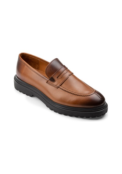 Deery Hakiki Deri Taba Rengi Loafer Erkek Ayakkabı - 01878mtbae01 Taba