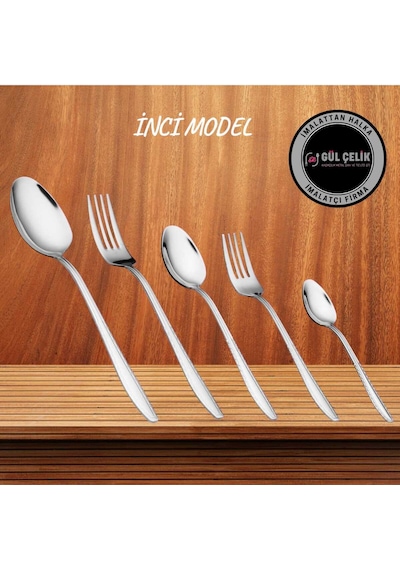 Kaveh Çatal Kaşık Seti 60 Parça 12 Kişilik İnci Model 18/0 Kalite İnox