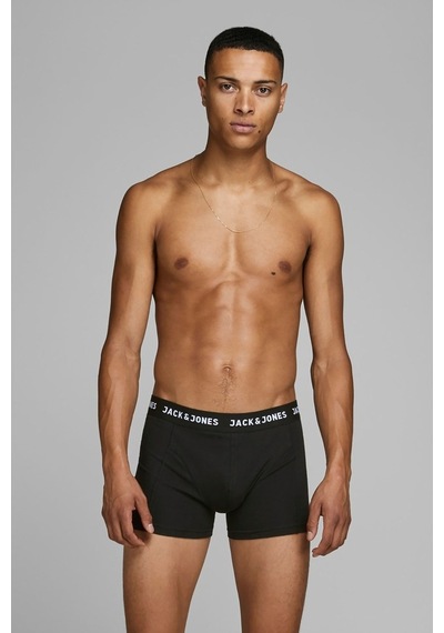 Jack & Jones Erkek 3'Lü Boxer 63412171944 Siyah Siyah