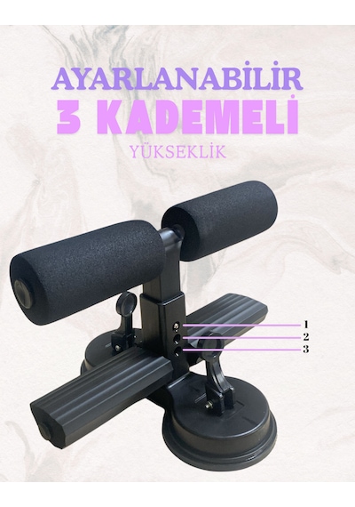 Çift Vantuzlu Mekik Çekme Metal Spor Aleti Ayak Destekli Karın Egzersizi Evde Spor Egzersiz