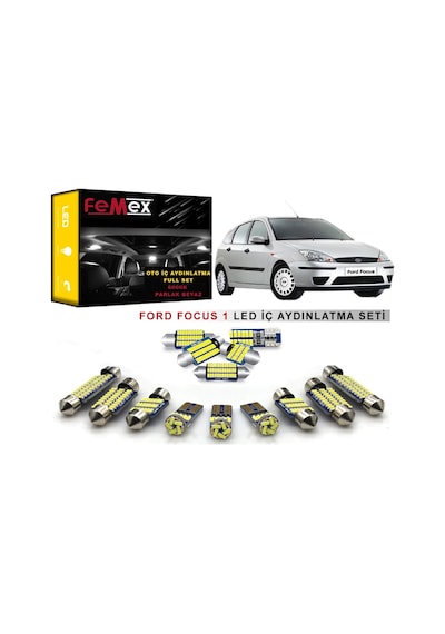 Ford Focus 1 LED İç Aydınlatma Ampul Seti FEMEX Parlak Beyaz