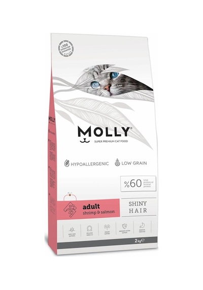 Molly Somonlu ve Karidesli Yetişkin Kedi Maması 2 KG