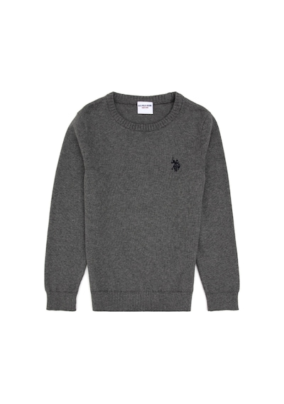 U.S. Polo Assn. Erkek Çocuk Gri Melanj Basic Kazak 50315586-VR086