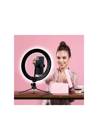 Ring Light 10 İnç Led Işıklı Telefon Tutucu Masa Ayaklı Tiktok Youtube Çekim Işığı
