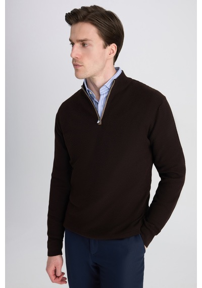D's Damat Ds Damat Regular Fit Kahverengi Petek Örgü Kazak 5hf063902155m Çok Renkli