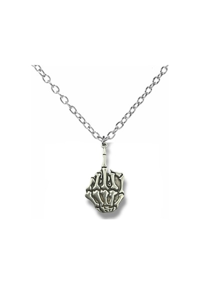 Orta Parmak Gotik Punk Unisex Metal Kolye 60 Cm Zincir Çok renkli