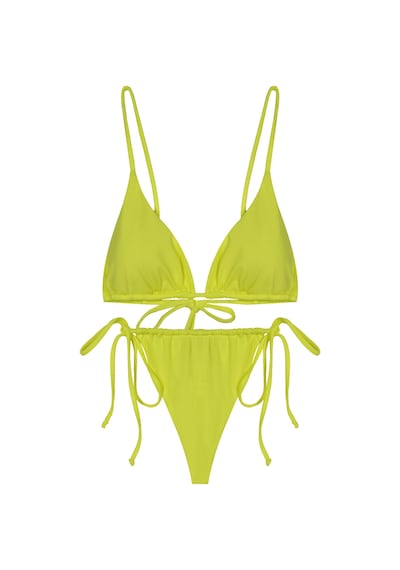 İpli Üçgen Bikini Takımı Yeşil