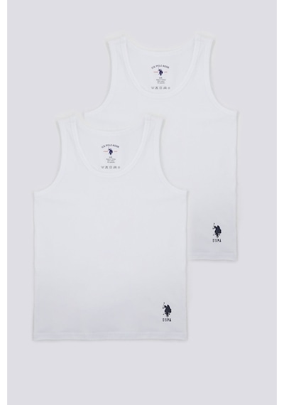 U.S. Polo Assn. U.S. Polo Assn Solid White Beyaz Erkek Çocuk 2'li Atlet Beyaz U.S. Polo Assn. U.S. Polo Assn Solid White Beyaz Erkek Çocuk 2'li Atlet Beyaz