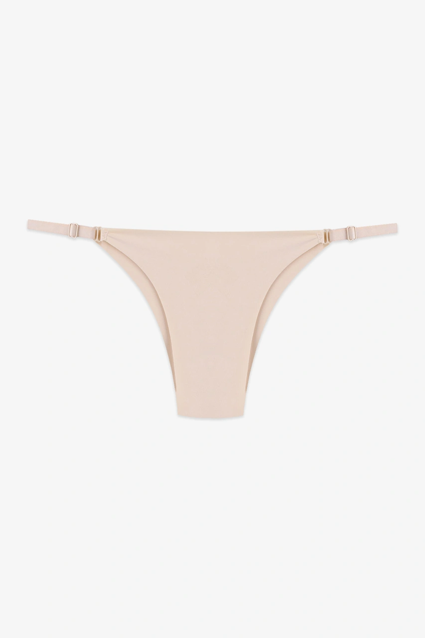 Kadın Ayarlanabilir Lastikli Mikro Slip Ko60377 Siyah-Ten