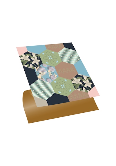 Tink KENDİNDEN YAPIŞKANLI ALTIGEN ÇİÇEK DESENLİ PVC KARO 30X30 CM