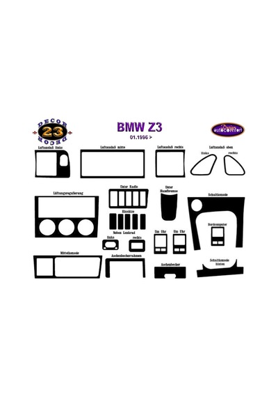 Bmw Z3 1996 Torpido Kaplama, Maun Kaplama, Ahşap, Carbon