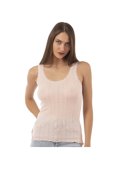 Özkan Underwear Özkan 23493 Kadın Transferli Ribana Esnek Yumuşak Kalın Askılı Atlet SOMON