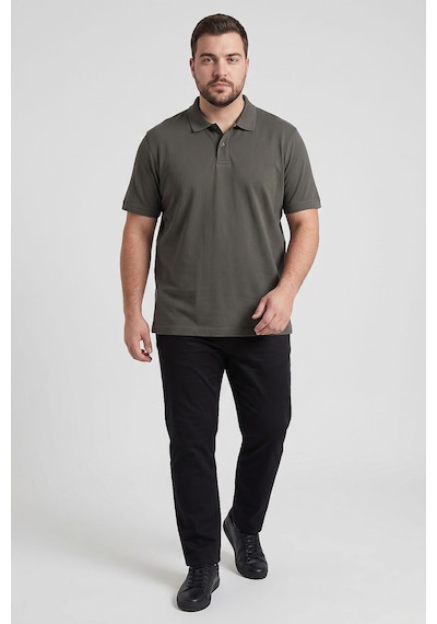 Tommy Life Haki Polo Yaka Büyük Beden Battal Erkek T-shirt - 88511