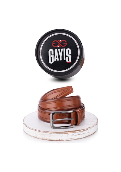 Gayış Özel Oval Kutulu Hakiki Manda Derisi Klasik Erkek Kemer Hediyelik - Çeyizlik