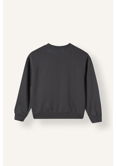 Defacto Relax Fit Bisiklet Yaka Baskılı Uzun Kollu Sweatshirt Kız Çocuk I4060a826auar150 Antrasit-ar150